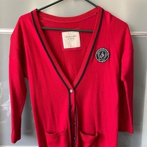 Red Abercrombie cardigan